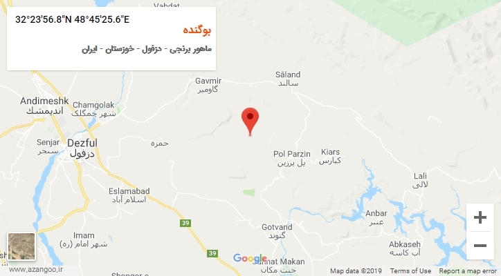 روستای بوگنده بر روی نقشه