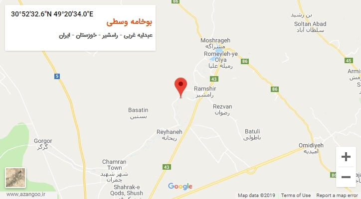 روستای بوخامه وسطی بر روی نقشه