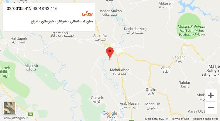 روستای بورکی بر روی نقشه