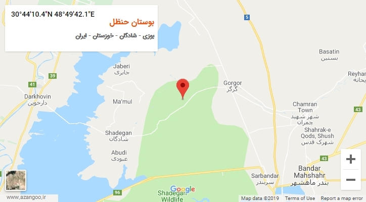 روستای بوستان حنظل بر روی نقشه