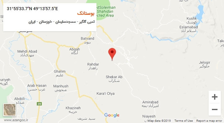 روستای بوستانک بر روی نقشه