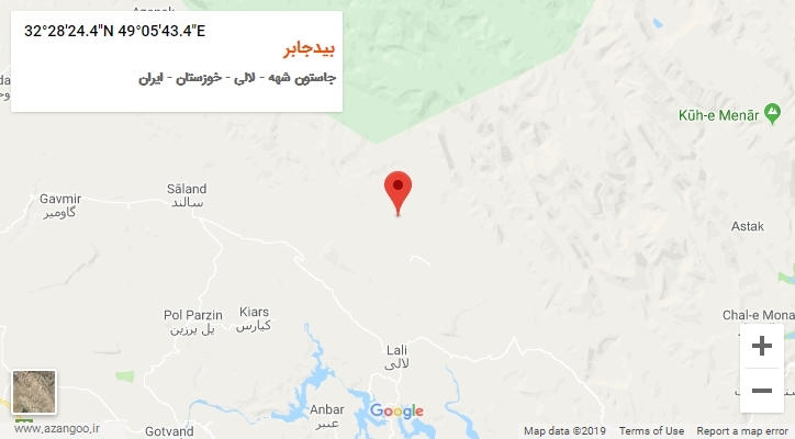 روستای بیدجابر بر روی نقشه