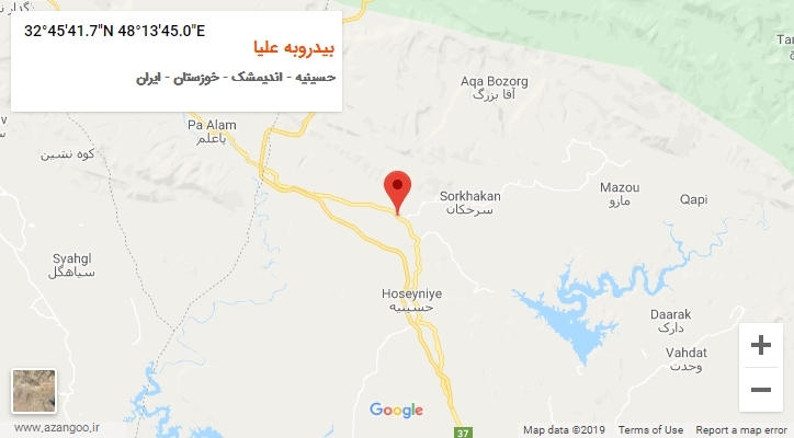 روستای بیدروبه علیا بر روی نقشه