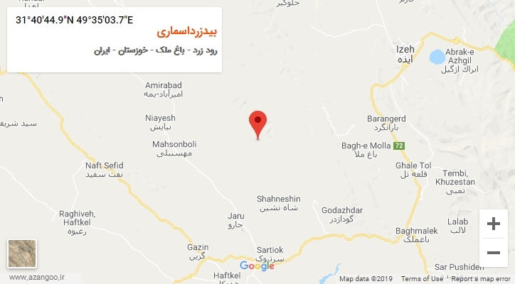 روستای بیدزرداسماری بر روی نقشه