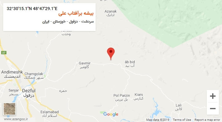 روستای بیشه برآفتاب علی بر روی نقشه