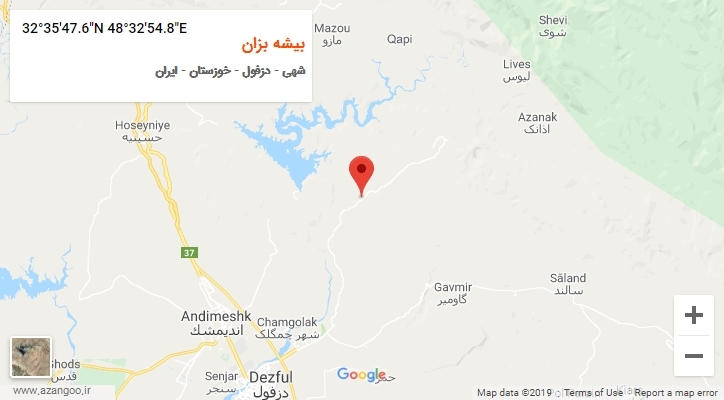 روستای بیشه بزان بر روی نقشه