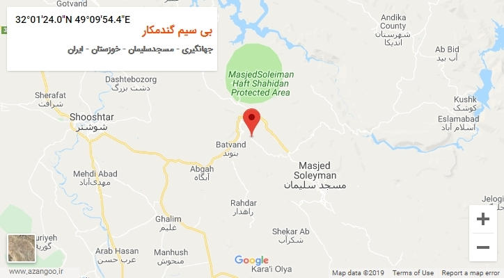 روستای بی سیم گندمکار بر روی نقشه