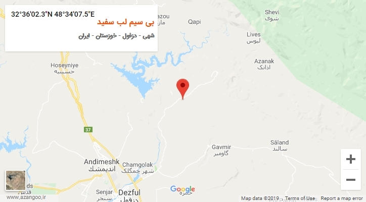 روستای بی سیم لب سفید بر روی نقشه