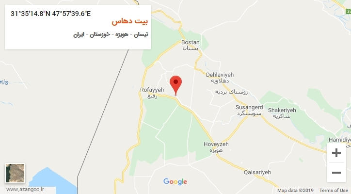 روستای بیت دهاس بر روی نقشه