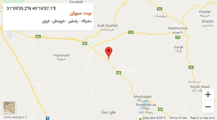 روستای بیت سیوان بر روی نقشه