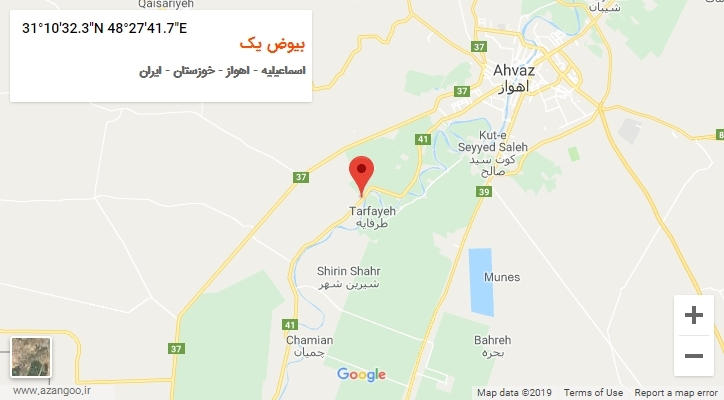روستای بیوض یک بر روی نقشه