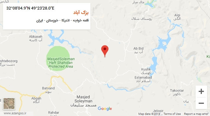 روستای بزک آباد بر روی نقشه
