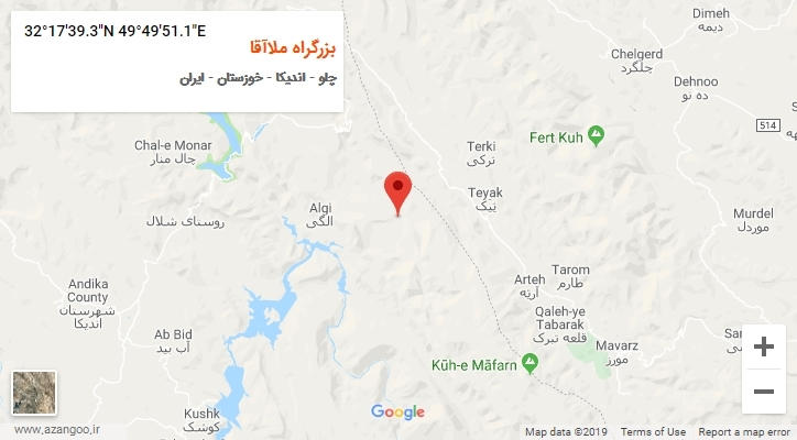 روستای بزرگراه ملاآقا بر روی نقشه