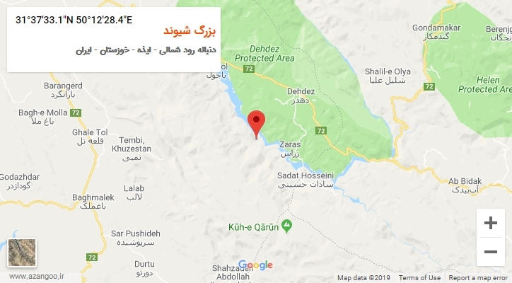 روستای بزرگ شیوند بر روی نقشه
