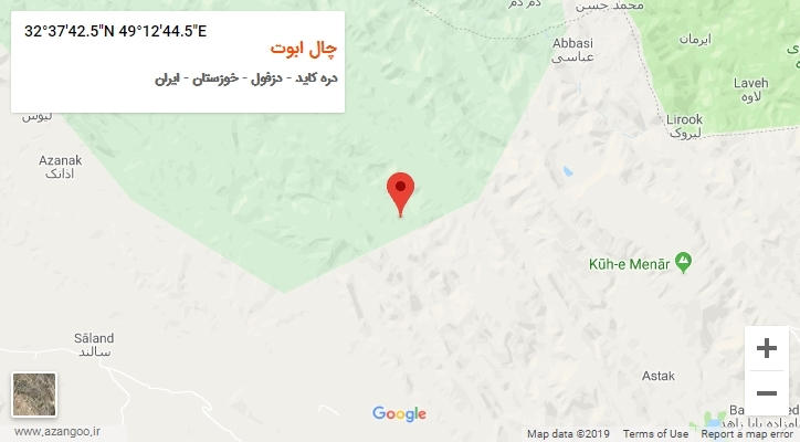 روستای چال ابوت بر روی نقشه