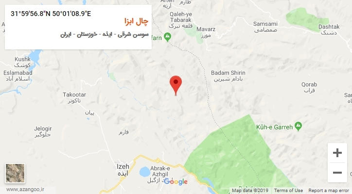 روستای چال ابزا بر روی نقشه