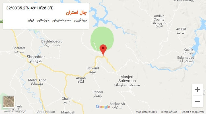 روستای چال استران بر روی نقشه