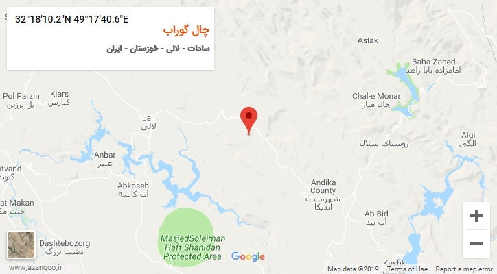 روستای چال گوراب بر روی نقشه