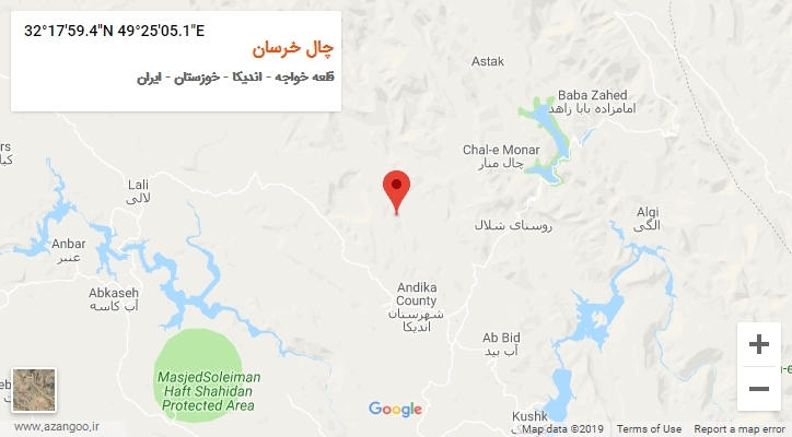 روستای چال خرسان بر روی نقشه
