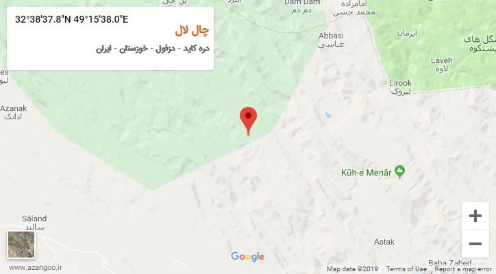روستای چال لال بر روی نقشه