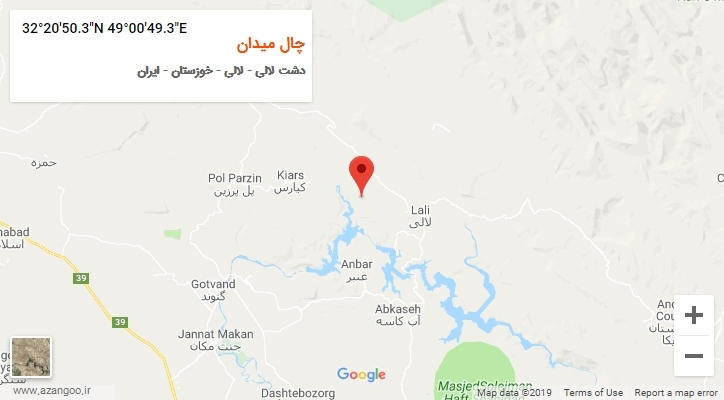 روستای چال میدان بر روی نقشه