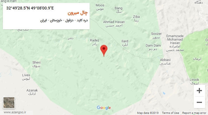 روستای چال میرون بر روی نقشه