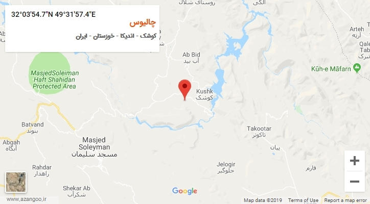 روستای چالیوس بر روی نقشه