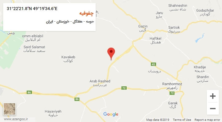 روستای چفوفیه بر روی نقشه