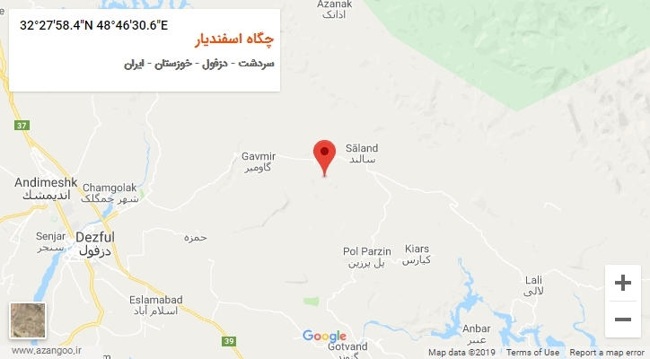 روستای چگاه اسفندیار بر روی نقشه