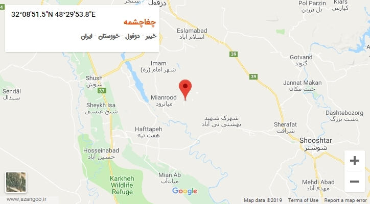 روستای چغاچشمه بر روی نقشه
