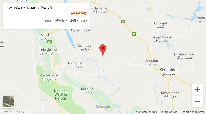 روستای چغادوسر بر روی نقشه