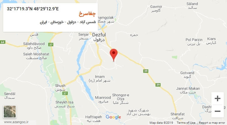 روستای چغاسرخ بر روی نقشه