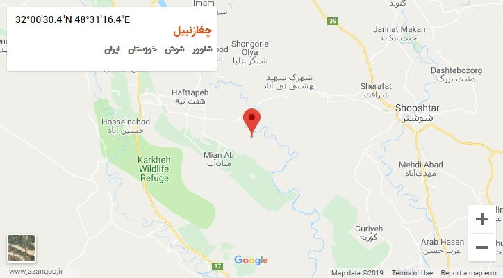 روستای چغازنبیل بر روی نقشه