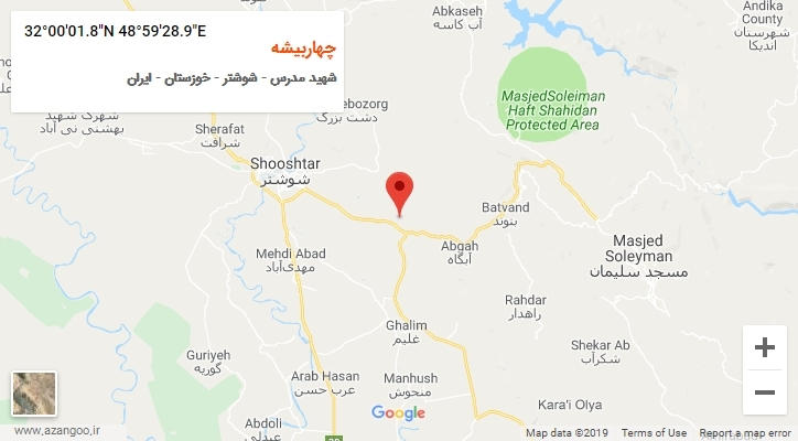 روستای چهاربیشه بر روی نقشه