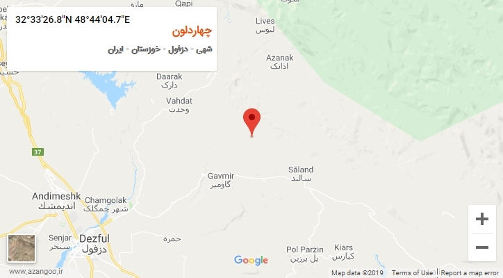 روستای چهاردلون بر روی نقشه