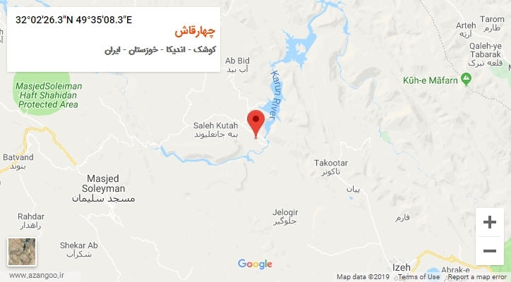روستای چهارقاش بر روی نقشه