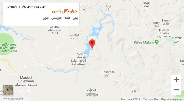 روستای چهارتنگال پایین بر روی نقشه