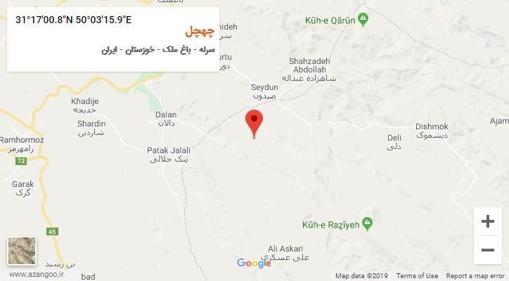 روستای چهچل بر روی نقشه