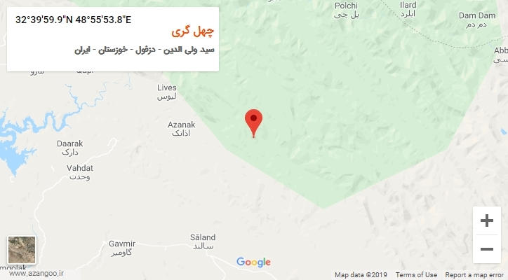 روستای چهل گری بر روی نقشه