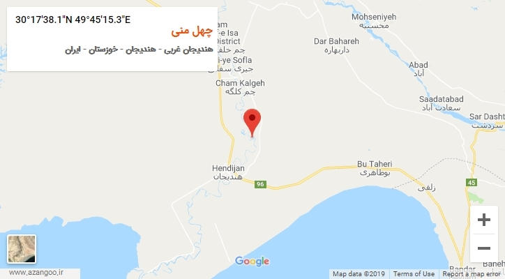 روستای چهل منی بر روی نقشه