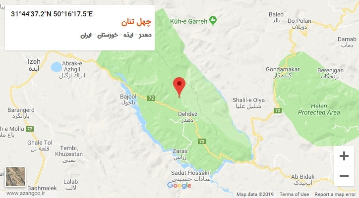 روستای چهل تنان بر روی نقشه