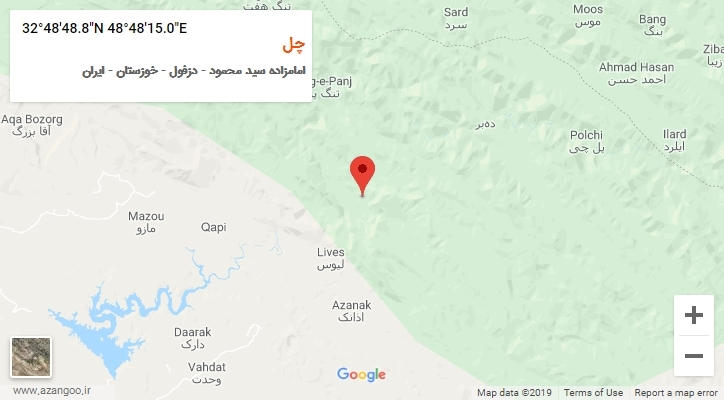 روستای چل بر روی نقشه