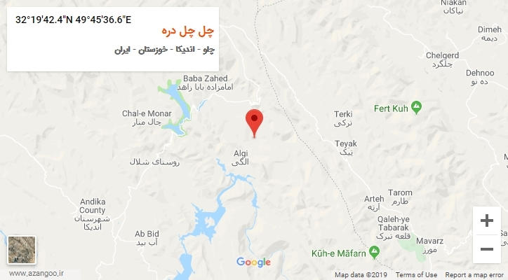 روستای چل چل دره بر روی نقشه
