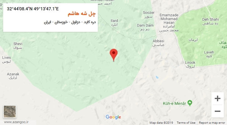 روستای چل شه هاشم بر روی نقشه