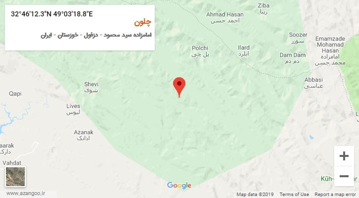 روستای چلون بر روی نقشه