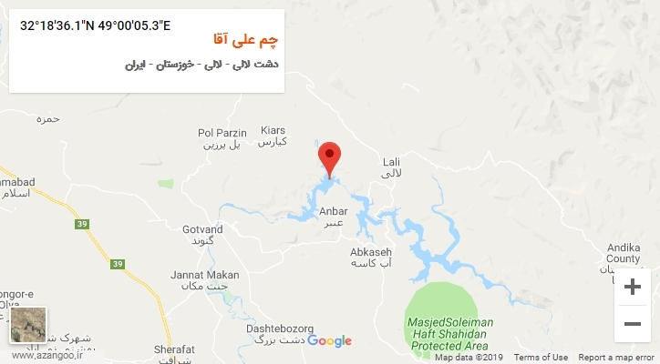 روستای چم علی آقا بر روی نقشه
