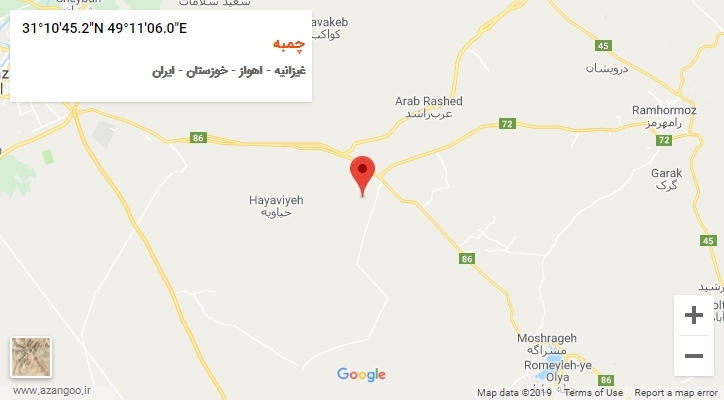 روستای چمبه بر روی نقشه