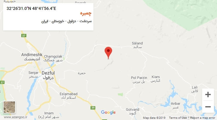 روستای چمبره بر روی نقشه