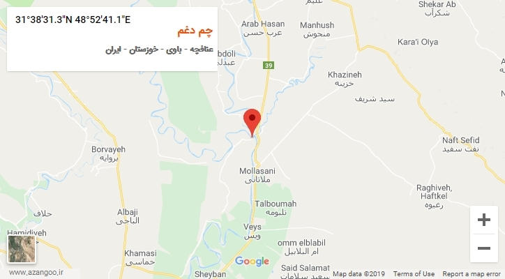 روستای چم دغم بر روی نقشه