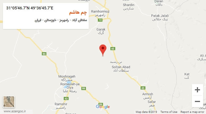 روستای چم هاشم بر روی نقشه